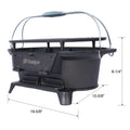 Oval Cast Iron Grill Outdoor, Portable Charcoal Grill And Tabletop Cast Iron Set 100% Cast Iron, Enameled, Durable, Small Charcoal Grill, Camping Stove, Hibachi Grill Black Iron