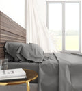 Bamboo Cotton Sheets Soft And Smooth With Viscose From Bamboo Grey Cal King Split Head White Charcoal Cotton