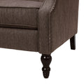 One And Half Seater Recliner Brown Fabric