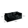 2 Seater Loveseat And Chair Set, 2 Piece Sofa & Chair Set, Loveseat And Accent Chair2 Piece Upholstered Chenille Sofa Living Room Couch Furniture 1 2 Seat ,Black Chenille Black Chenille 3 Seat