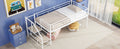 Mid Loft Bed With Storage Stairs, Twin, White Twin White Mdf Metal