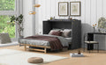 Full Size Murphy Bed With Large Drawers,Gray Full Gray Plywood