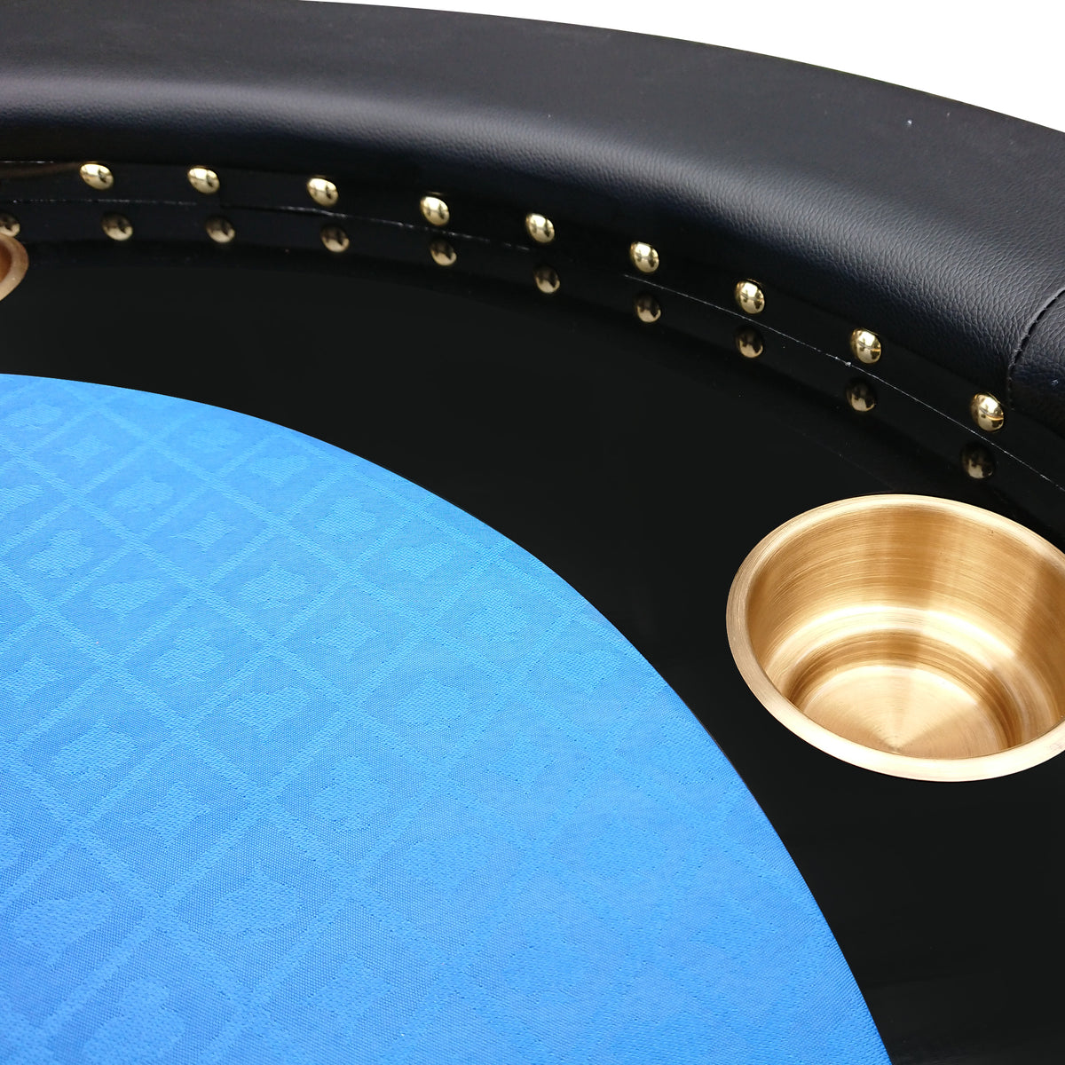 96" Poker Table For 10 Players Casino Game Texas Hold'Em Premium Oval With Round Stud Rivet Decorate Waterproof Cloth Chip Tray Cup Holders Blue Blue Primary Living Space Modern Plastic,Tech
