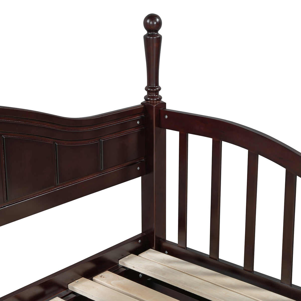 Wooden Twin Size Daybed With Twin Size Trundle, Extendable Daybed With Two Storage Drawers, Espresso Expected Arrival Time:9.12 Twin Espresso Wood