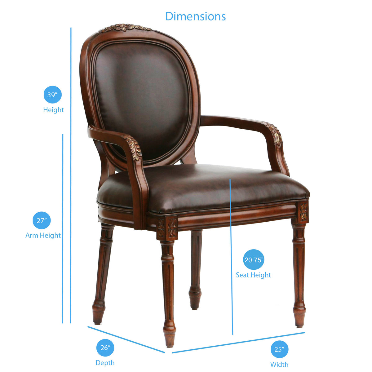 Benard Leather Chair Brown Foam Faux Leather
