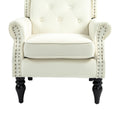Coolmore Wood Frame Armchair, Modern Accent Chair Lounge Chair With Sturdy Wood Legs For Living Room Bedroom Beige Beige Primary Living Space Foam Velvet