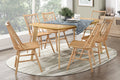 Chic Curved Backrest Side Chairs Set Of 2 Natural Oak Finish Windsor Dining Chairs Wooden Furniture Oak Dining Room Side Chair Wood