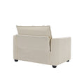 3 Piece Sofa Set, Comfortable Oversized Sofa With One Single Sofa, One 2 Seater Sofa And One 3 Seater Sofa, Light Beige Corduroy Deep Seat Sofa Beige Corduroy 6 Seat