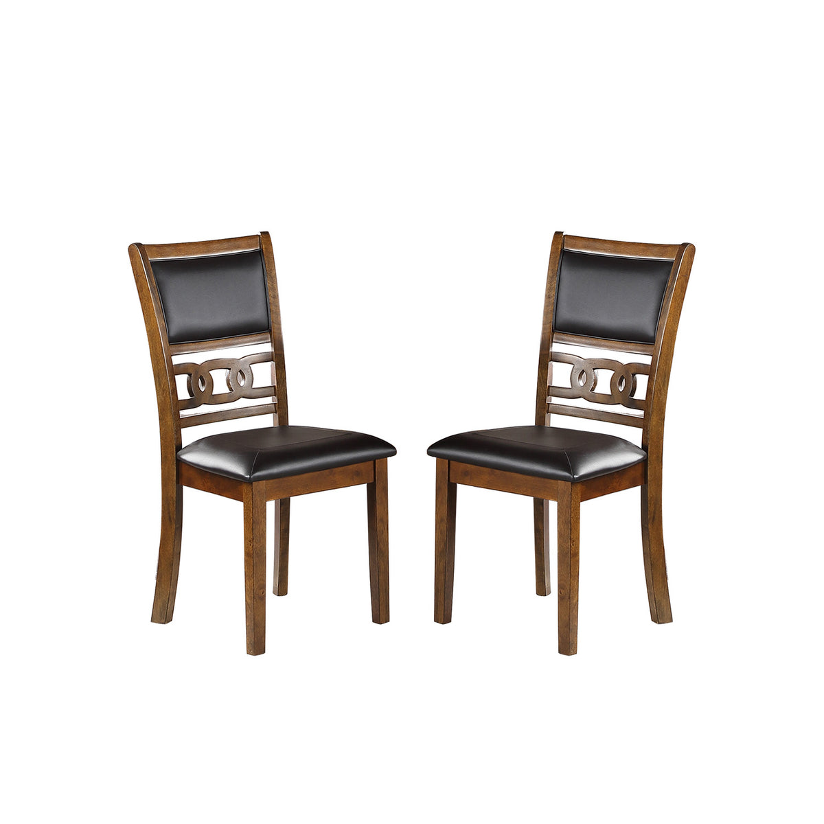 Set Of 2 Upholstered Dining Chair In Walnut Finish Cushion Solid Brown Dining Room Rubberwood Solid Back Rubberwood Walnut Polished Foam Dry Clean Rectangular Transitional Dining Chairs Upholstered Solid Wood