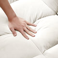 55.1 Inch 3 In 1 Convertible Sofa Bed, Modern Velvet Double Sofa Futon Sofa Bed With Adjustable Back, Storage Bag And Pillow, For Living Room, Bedroom Off White Light Brown Wood Primary Living Space Medium Duty Eucalyptus 2 Seat Beige White Velvet Soft