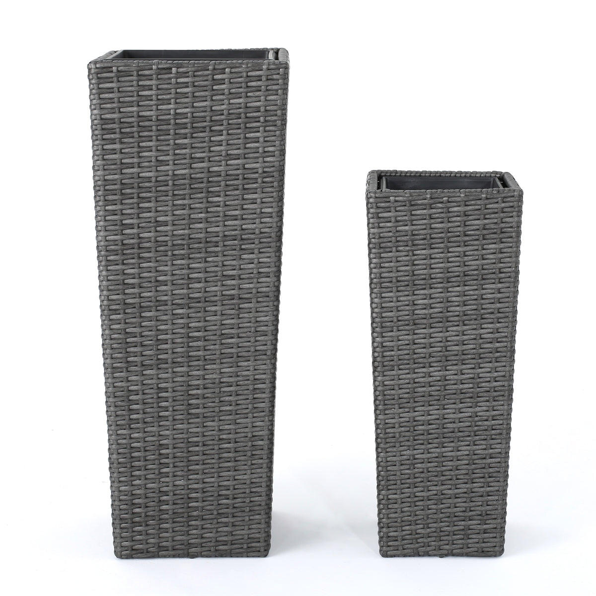 Rattan Flower Pot Grey Grey Rattan