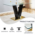 Table And Chair Set,Large Modern Minimalist Rectangular Glass Dining Table For 4 8 With 0.4