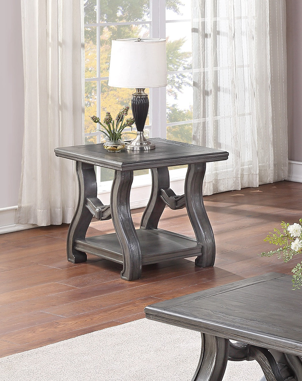 End Table With Open Shelf In Sliver Silver Square Coffee & End Tables Mdf