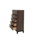 Bedroom Furniture Rustic Grey Oak Simple 1Pc Tall Chest 5 Drawers Storage Solidwood Chest Gray Bedroom Modern,Transitional Pine Particle Board Mdf,Solid Wood