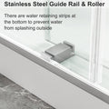 56 To 60'' W X 76'' H Frameless Shower Door, Double Sliding Shower Door With Premium 3 8'' 10Mm Thick Tempered Glass, Stainless Steel, Brushed Nickel Brushed Nickel Bathroom Modern Tempered Glass