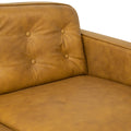 Braxton Tan Leather Sofa Brown,Tan Brown Genuine Leather Wood Primary Living Space Tufted Back Mid Century Modern Foam Genuine Leather,Solid Wood 3 Seat