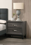 Bedroom Furniture Rustic Grey Oak Simple 1Pc Nightstand 2 Drawers Bed Side Table Solidwood Gray 2 Drawers Bedroom Bedside Cabinet Modern,Transitional Pine Drawers Particle Board Mdf,Solid Wood
