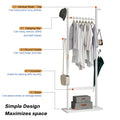 Coat Racks Solid Wood Hanger 23.6* 11*64.1In Solid Environmental Protection Easy To Assemble Beautiful Can Be Placed In The Bedroom Entrance Living Room White White White American Design,Art