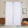 Newport Blackout Curtains For Bedroom, Linen Curtains For Living Room, Window Curtains, Room Darkening Curtains 96 Inches Long, White White Linen