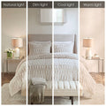 Back Print Long Fur Comforter Mini Set Twin White Polyester