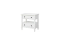 Open Nightstand White Finish With 2 Drawers White Solid Wood Mdf