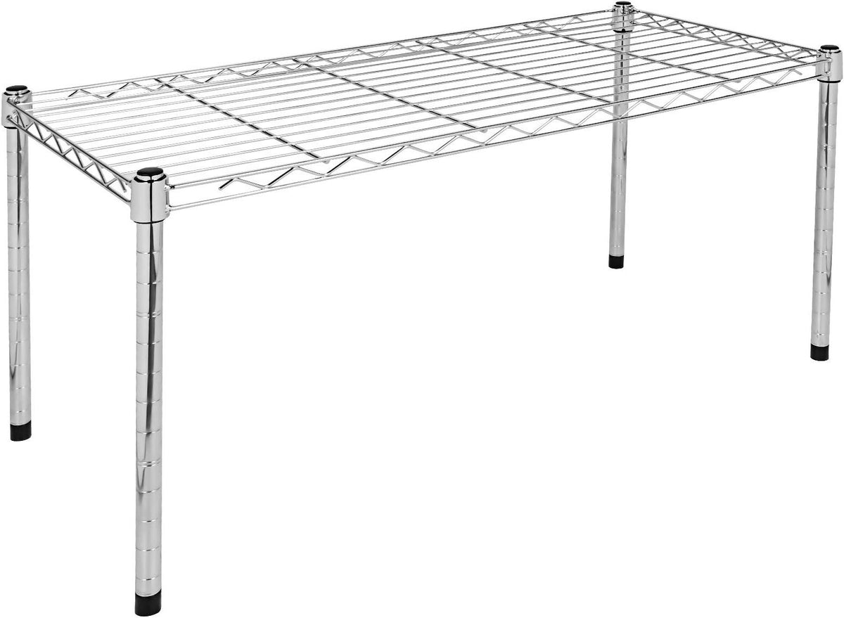 1 Tier Shelving Unit, 29.92" W X 13.78" D X 14.96" H Steel Organizer Wire Rack, Chrome Chrome Steel