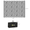 Outsunny Reversible Outdoor Rug, 8' X 10' Waterproof Plastic Straw Floor Mat, Portable Rv Camping Carpet With Carry Bag, Large Floor Mat For Backyard, Deck, Picnic, Beach, Black & White Chain Multicolor Polypropylene
