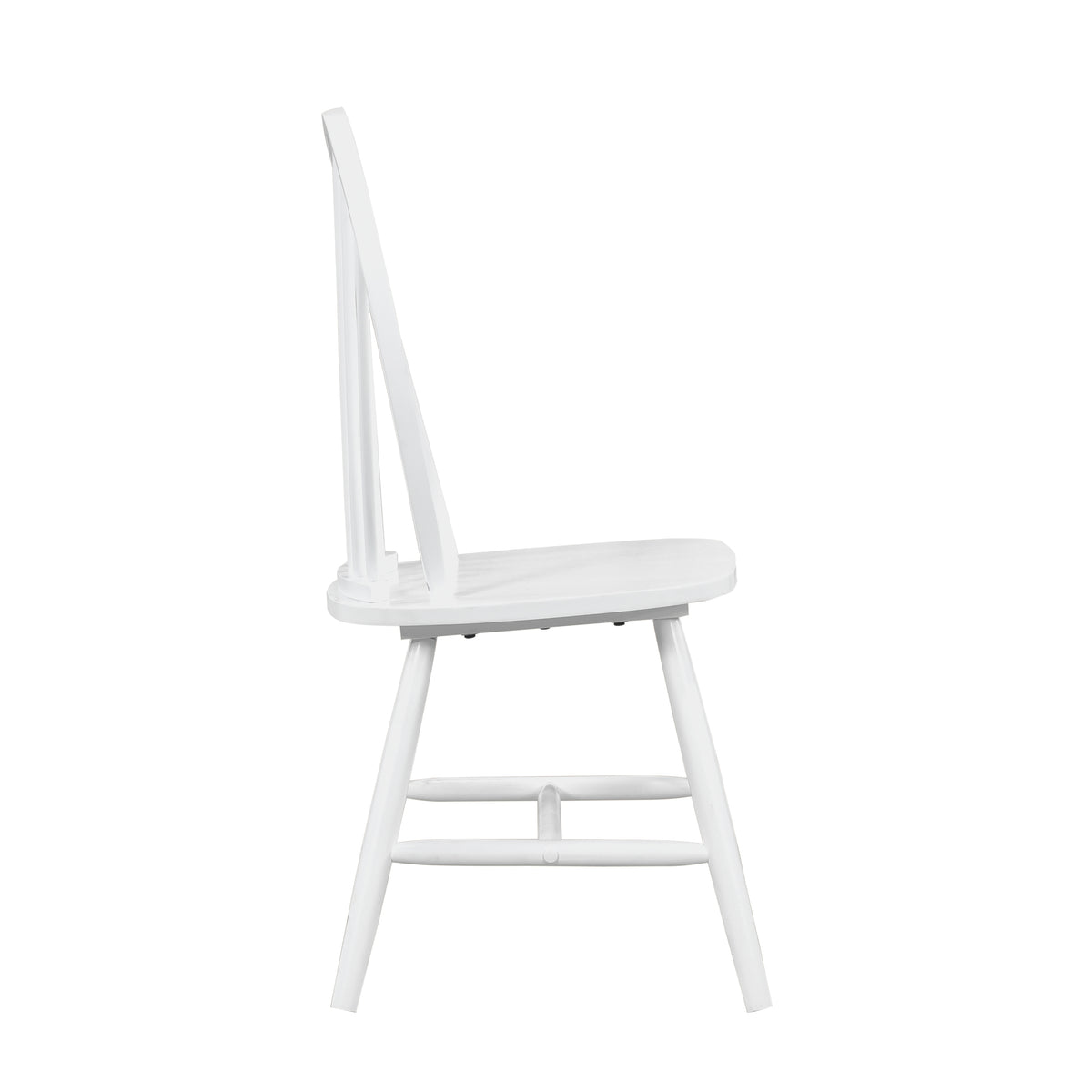 White Finish Side Chairs Set Of 2, Farmhouse Style Wooden Furniture Casual Dining Kitchen Traditional Windsor Back Chair White Dining Room Casual,Farmhouse Wingback Chair Wood