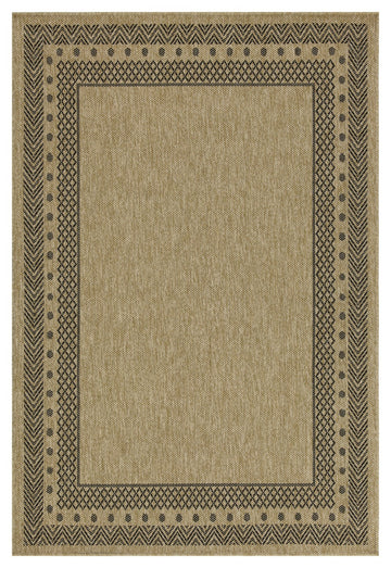Earth Gc Ntl1006 Jute Black 5 Ft. 3 In. X 7 Ft. 3 In. Indoor Outdoor Area Rug Natural Black Polyester Polypropylene
