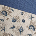 Brushed Microfiber Quilt Set With Throw Pillows Blue Full Queen Full Blue Polyester