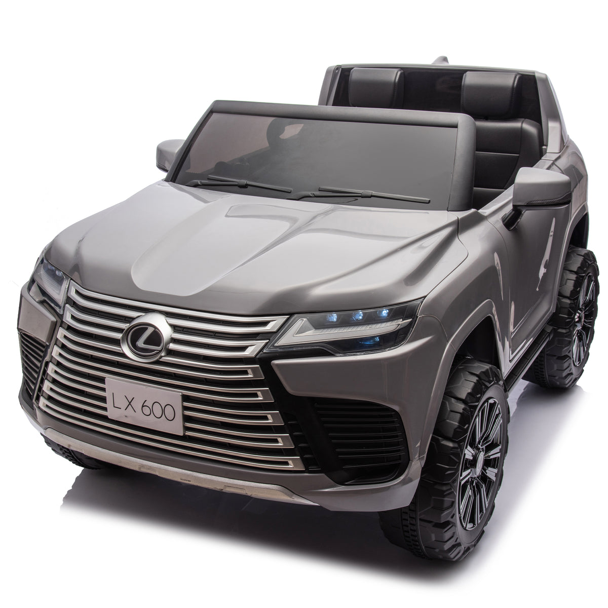 Licensed Lexus Lx600 24V Two Seater Kids Ride On Car W Parents Control,Seat Width 20 Inches,2Wd,Four Wheel Suspension,Bluetooth,Mp3,Music,Adjustable Volume,Power Display,Speeds 1.86 3.11Mph For Kids. Gray Polypropylene