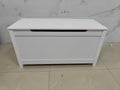 Kids Wooden Toy Box Storage With Safety Hinged Lid For Ages 2 White White Mdf