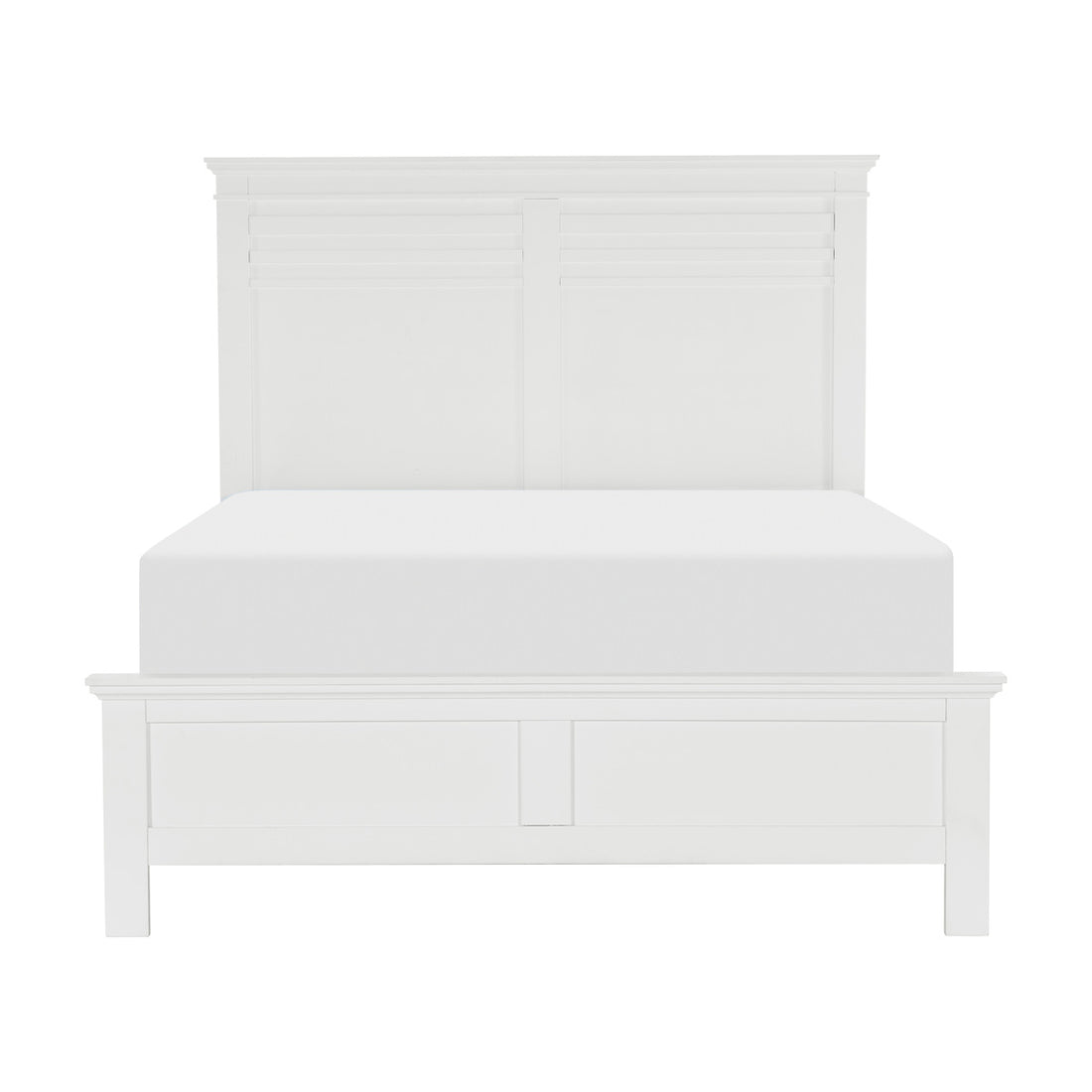 White Finish Full Bed Transitional Style Wooden Bedroom Furniture 1Pc Panel Bed Box Spring Required Full White Wood Bedroom Transitional Panel Wood
