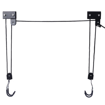 Kayak Hoist Quality Garage Storage Canoe Lift With 125 Lb Capacity Even Works As Ladder Lift Black Steel