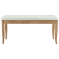 Retro 6 Piece Trestle Dining Table Set With Upholstered Dining Chairs And Dining Bench, Smooth Dining Backs For Dining Room, Living Room, Kitchen, Natural Upholstered Chair Wood Natural Beige Seats 6 Wood Dining Room Solid Wood Rubberwood Trestle