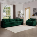 Mid Century Modern Sectional Set Of Two, One 3 Seater Sectional And One Single Seater Sectional With 2 Arm Pillows And 4 Throw Pillows, Living Room Sectional Green Corduroy Fabric Green Corduroy 3 Seat