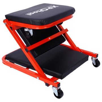 Mechanic Creeper, Garage Gift, 36" Z Creeper Seat, 2 In 1 Mechanic Gifts, 300 Lbs Capacity, Low Profile Creeper With 6 Pcs Wheels In Garage Shop For Fathers Day Tool Gift ,Red Color Red Steel