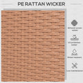 Outsunny Wicker Patio Couch, Pe Rattan 3 Seat Sofa, Outdoor Furniture With Deep Seating, Cushions, Steel Frame, Sand Brown Steel