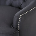 Club Chair Ottoman Grey Fabric