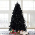 9Ft Pre Lit Black Christmas Tree, Full Halloween Xmas Artificial Tree 3176 Branch Tips, 750 Lights, Metal Hinges, Foldable Base, Holiday Decoration Black Black Polyethylene