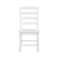 Contemporary White Finish Side Chairs Set Of 2 Dining Wooden Kitchen Dining Furniture Casual Style White Dining Room Casual,Farmhouse Side Chair Wood