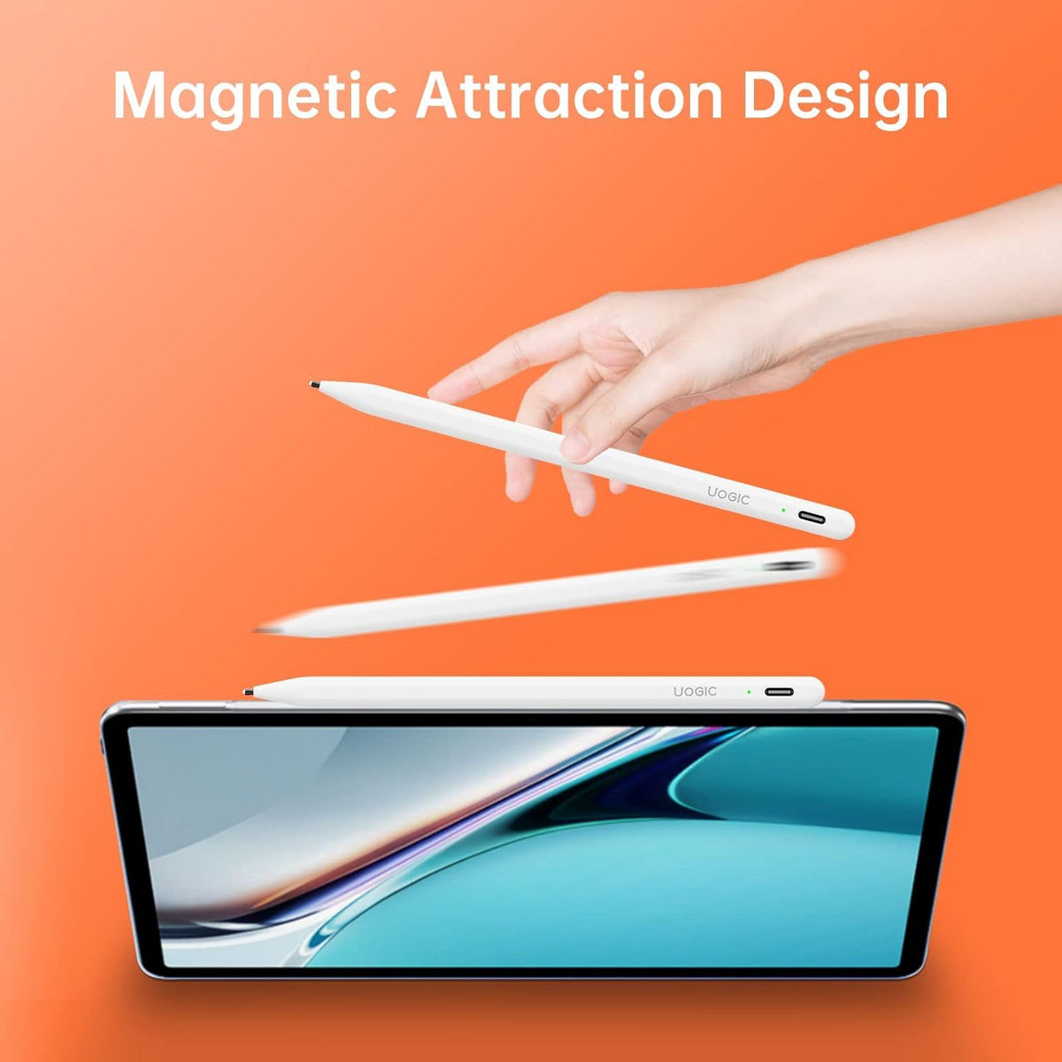 Uogic Stylus For Ipad 2018 2023, Ipad Pen With Bluetooth, Battery Level Display, Palm Rejection, Ipad Pencil Compatible With Ipad 6 7 8 9 10Th,Ipad Pro 11 12.9",Ipad Mini 5 6Th, Ipad Air 3 4 5Th White Aluminium