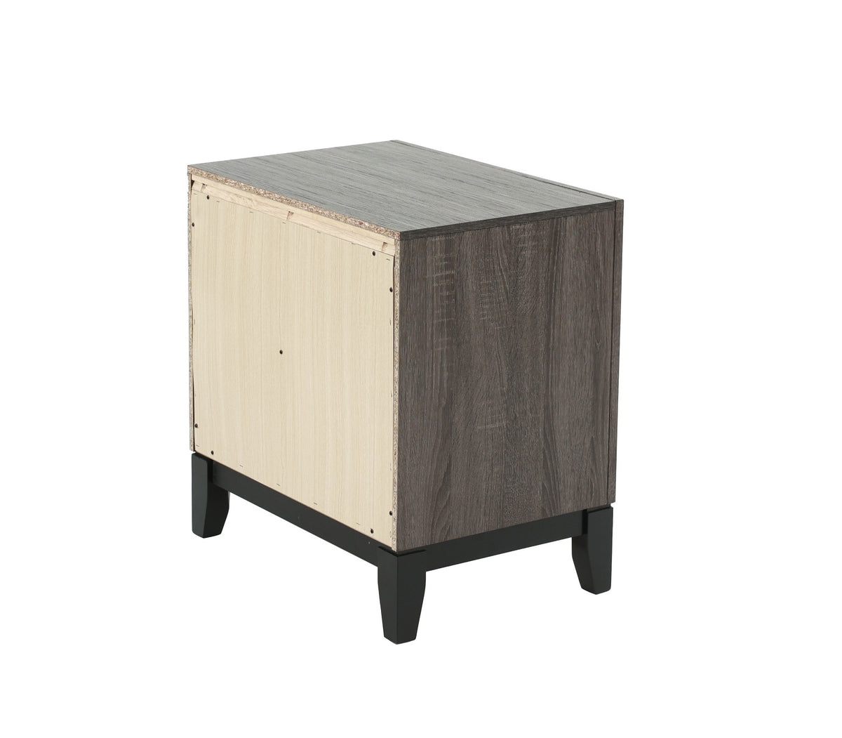 Bedroom Furniture Rustic Grey Oak Simple 1Pc Nightstand 2 Drawers Bed Side Table Solidwood Gray 2 Drawers Bedroom Bedside Cabinet Modern,Transitional Pine Drawers Particle Board Mdf,Solid Wood