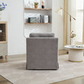 29.92'' Swivel Accent Chair, Upholstered Skirted Swivel Chair With Removable Back Cushion, 360 Degree Comfy Armchair For Living Room, Nursery, Lounge,Office,Gray Chenille Gray Chenille
