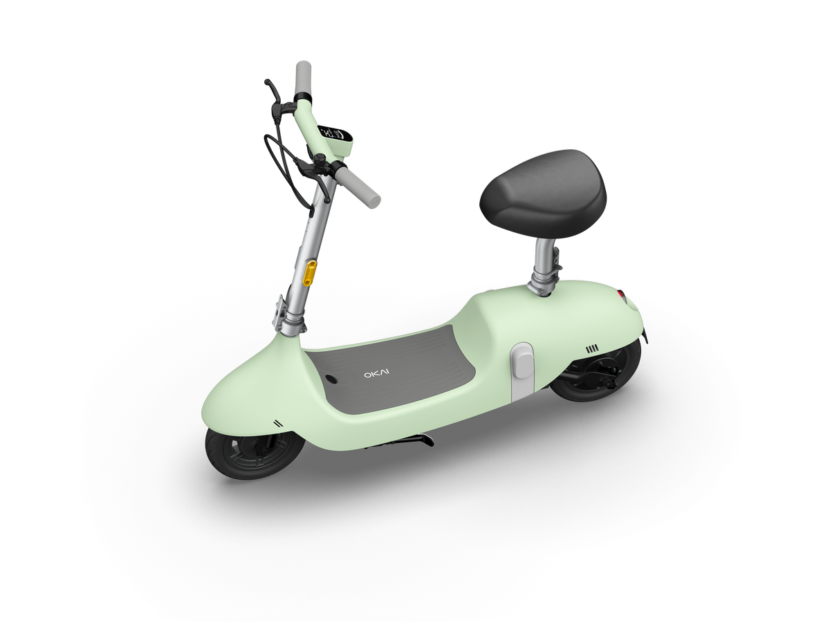 Electric Scooter With Foldable Seat W 35 Miles Operating Range & 15.5Mph Max Speed Green Green Aluminum