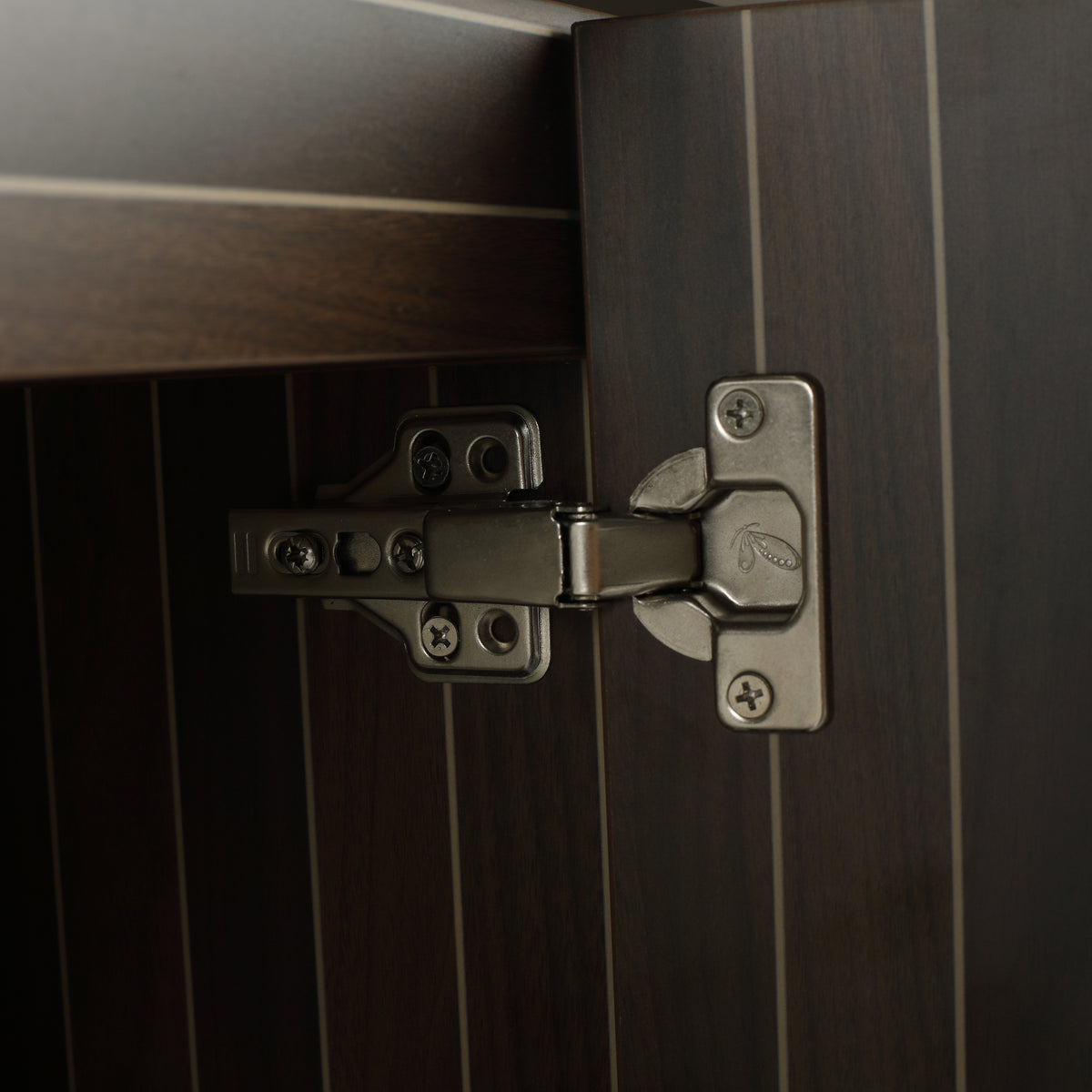 48 Inch Bathroom Cabinet With Resin Sink,Soft Close Doors,Float Mounting Design Silver Brown Stripe Bathroom Modern Plywood Plywood