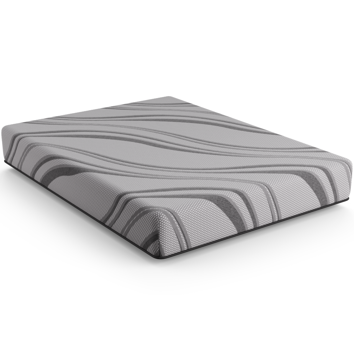 Bib: Nl 10" Pro Gel Foam Medium Twin Xl Gray Memory Foam Fabric Twin Xl