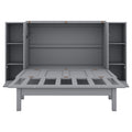 Full Size Murphy Bed With Shelves, Drawers And Usb Ports,Gray Gray Mdf Lvl
