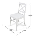 Roshan Farmhouse Acacia Wood Dining Chairs, White Set Of 2 White Acacia Wood