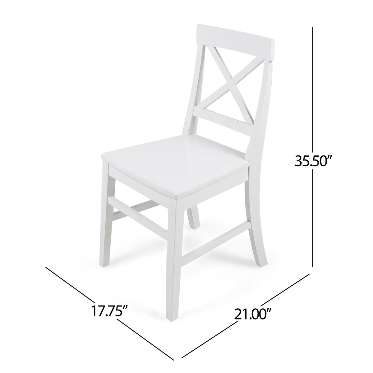 Roshan Farmhouse Acacia Wood Dining Chairs, White Set Of 2 White Acacia Wood